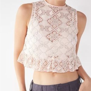 UO quite contrary lace peplum tank top